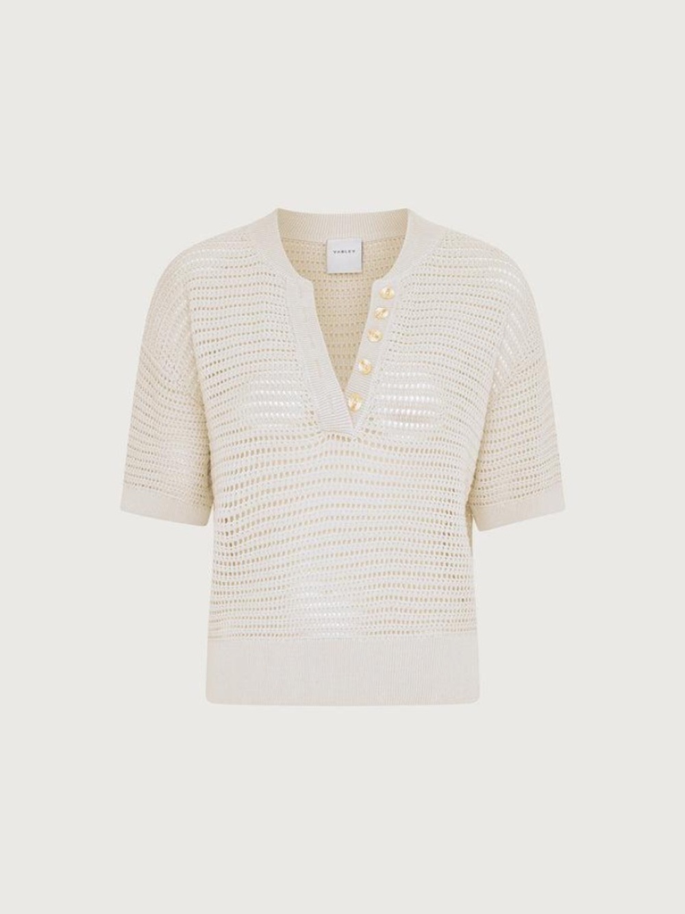 Varley Callie Knit Top Egret-Size XS